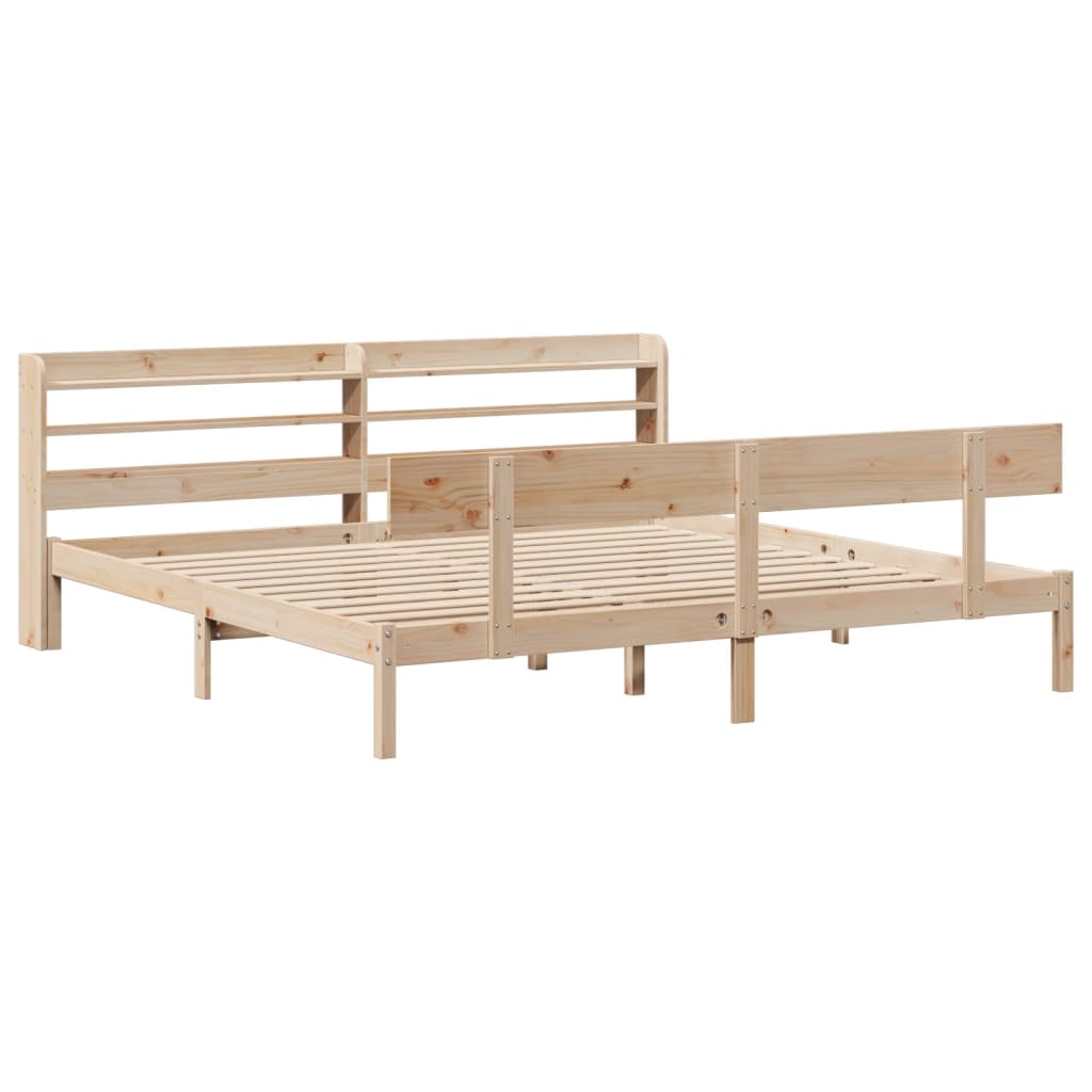 Bedframe zonder matras massief grenenhout 200x200 cm