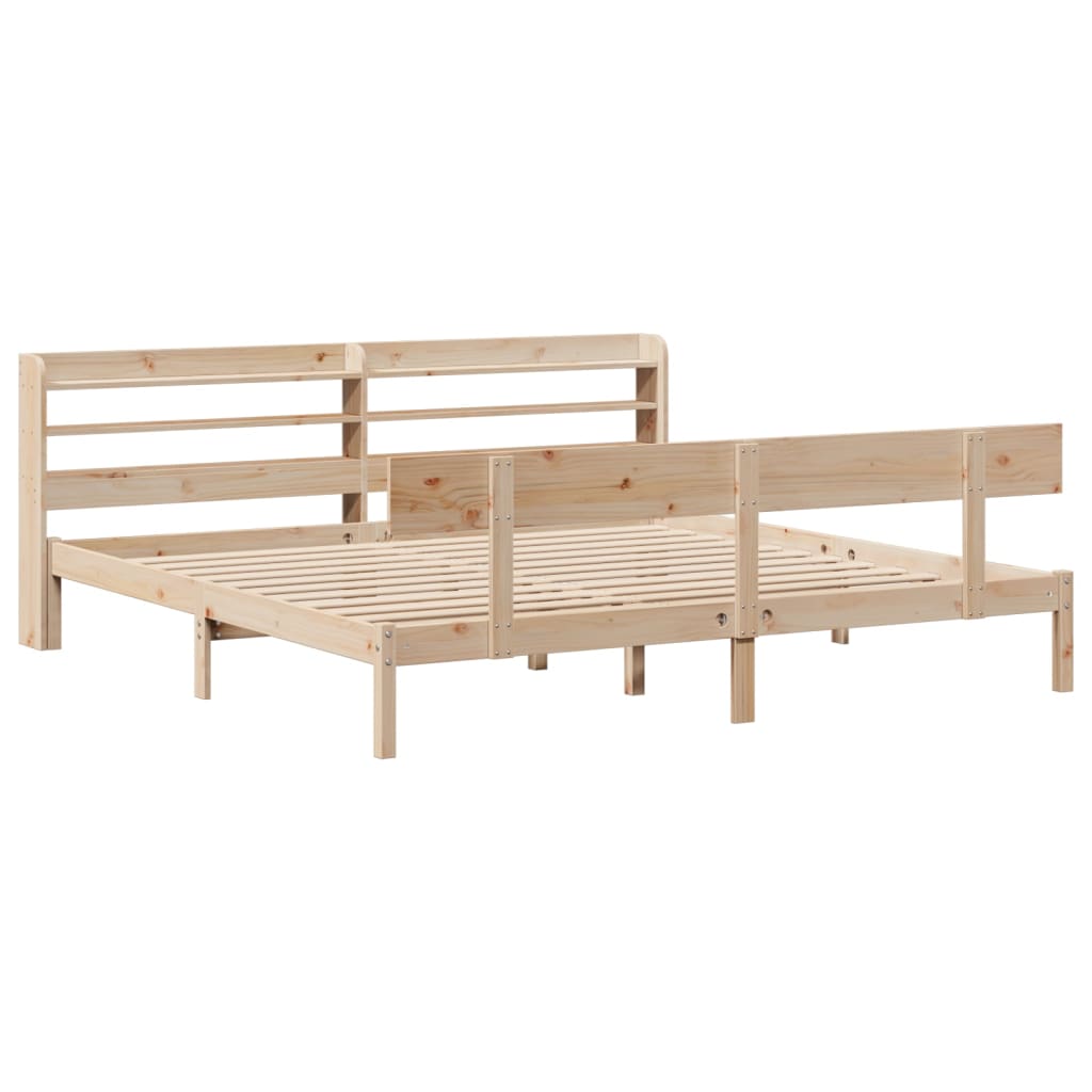 Bedframe zonder matras massief grenenhout 200x200 cm