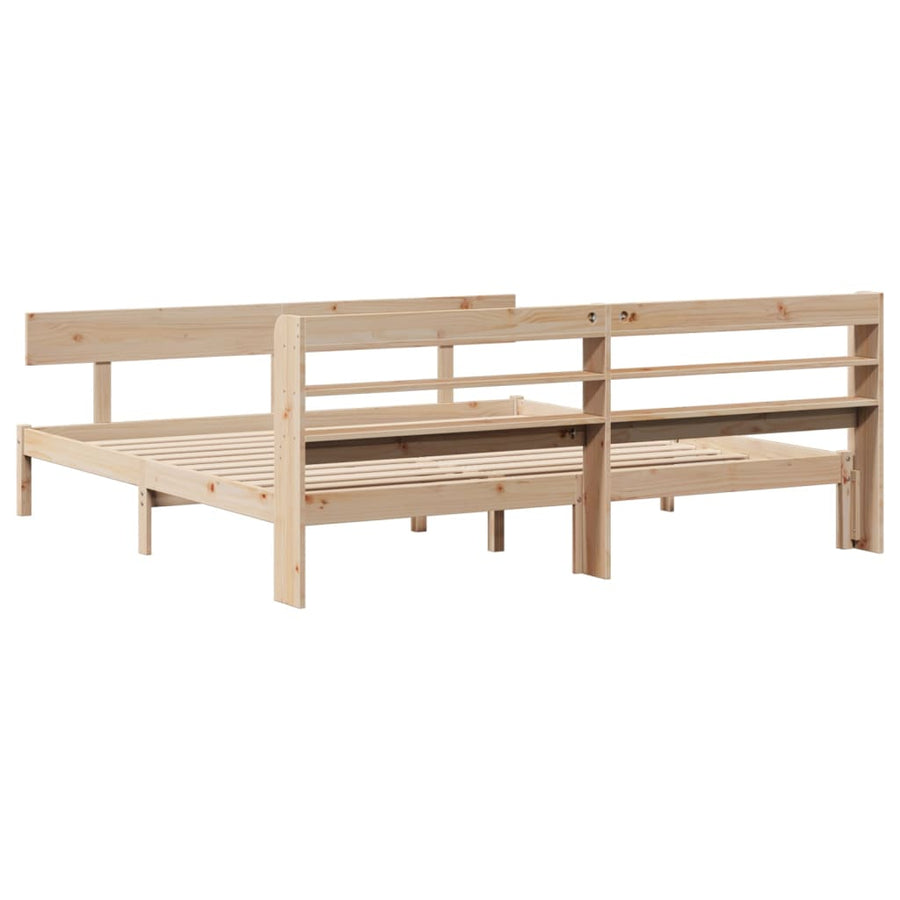 Bedframe zonder matras massief grenenhout 200x200 cm