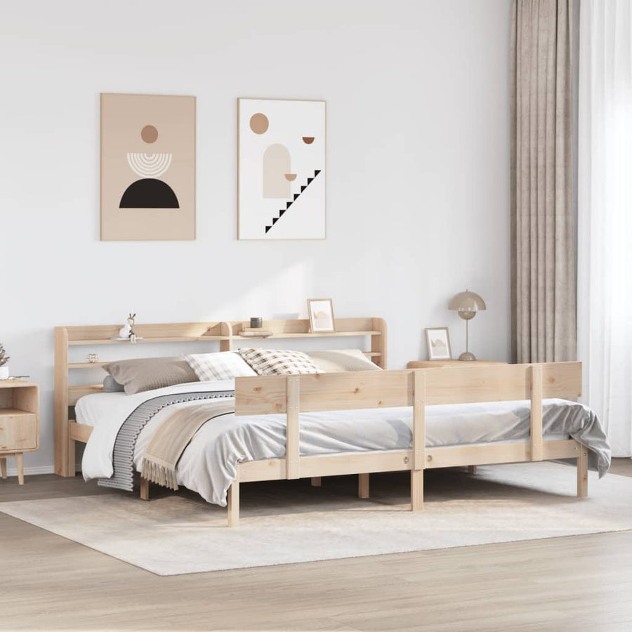 Bedframe zonder matras massief grenenhout 200x200 cm