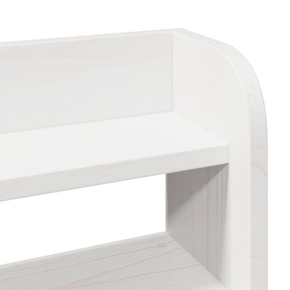 Bedframe met hoofdbord massief grenenhout wit 135x190 cm