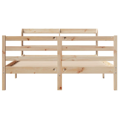 Bedframe met hoofdbord massief grenenhout 140x190 cm