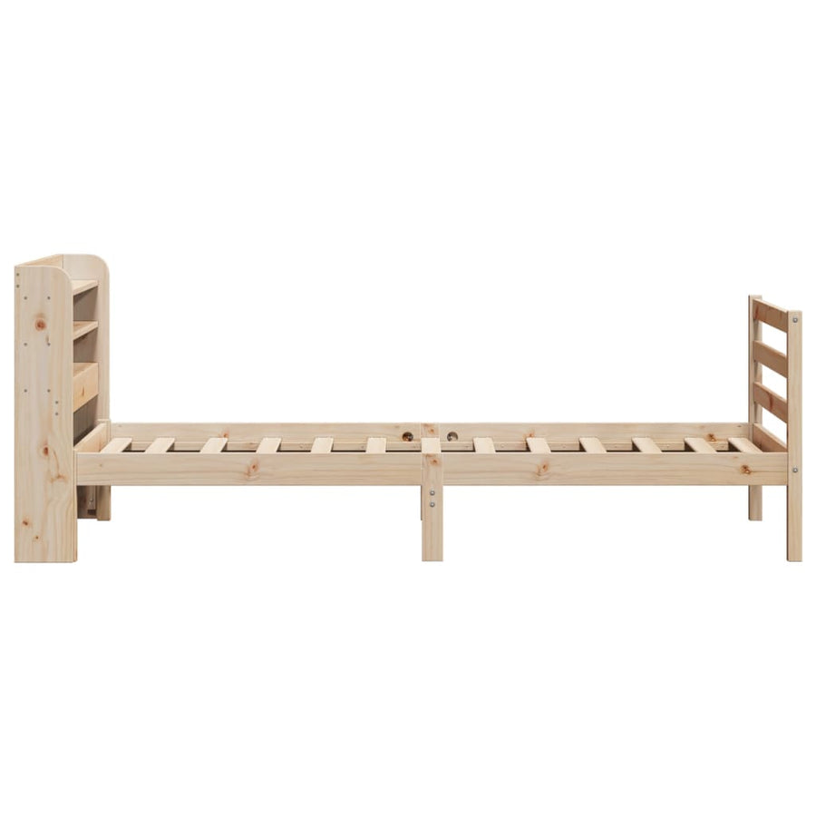 Bedframe met hoofdbord massief grenenhout 100x200 cm