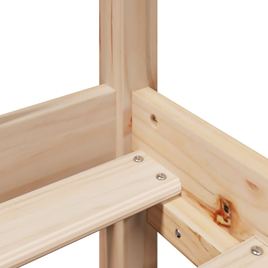 Bedframe met hoofdbord massief grenenhout 100x200 cm