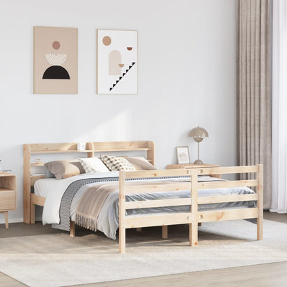 Bedframe met hoofdbord massief grenenhout 150x200 cm