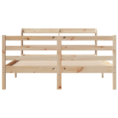 Bedframe met hoofdbord massief grenenhout 150x200 cm