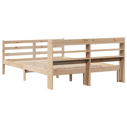 Bedframe met hoofdbord massief grenenhout 150x200 cm