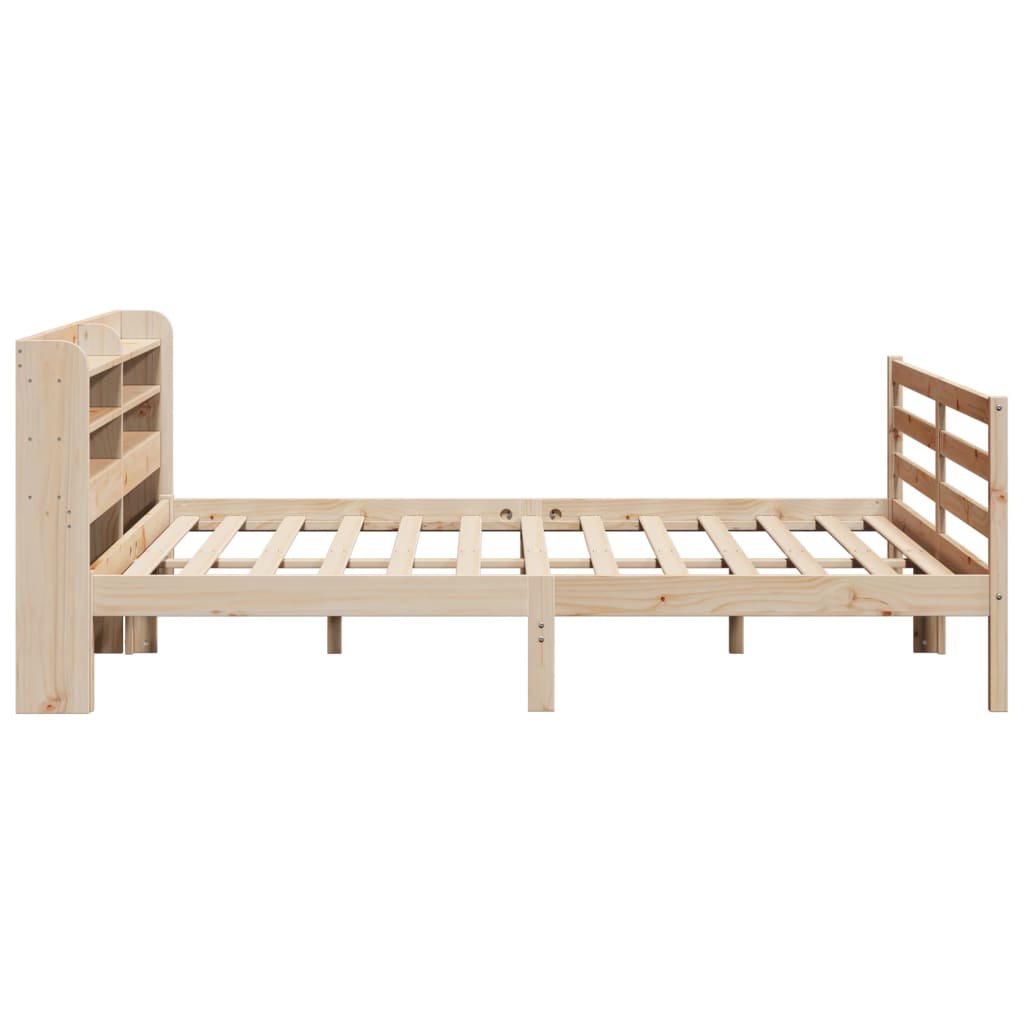Bedframe met hoofdbord massief grenenhout 200x200 cm