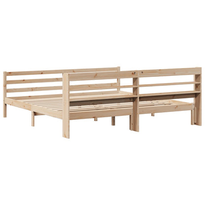 Bedframe met hoofdbord massief grenenhout 200x200 cm