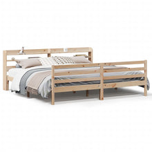 Bedframe met hoofdbord massief grenenhout 200x200 cm