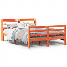 Bedframe zonder matras massief grenenhout wasbruin 120x190 cm