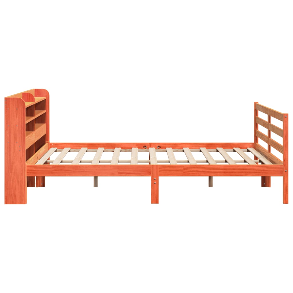 Bedframe zonder matras massief grenenhout wasbruin 180x200 cm