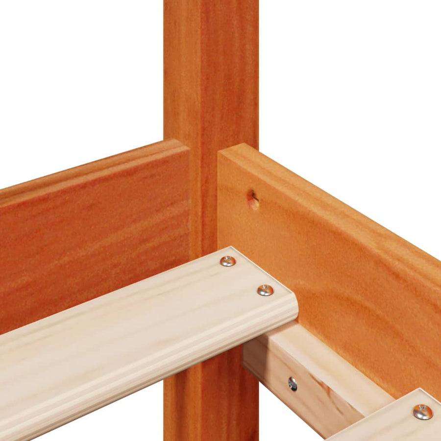Bedframe zonder matras massief grenenhout wasbruin 200x200 cm