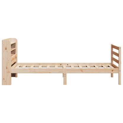 Bedframe met hoofdbord massief grenenhout 100x200 cm