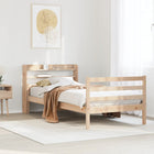 Bed frame with headboard solid pine wood 100x200 cm