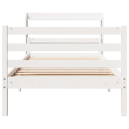Bedframe met hoofdeinde zonder matras 100x200 cm wit