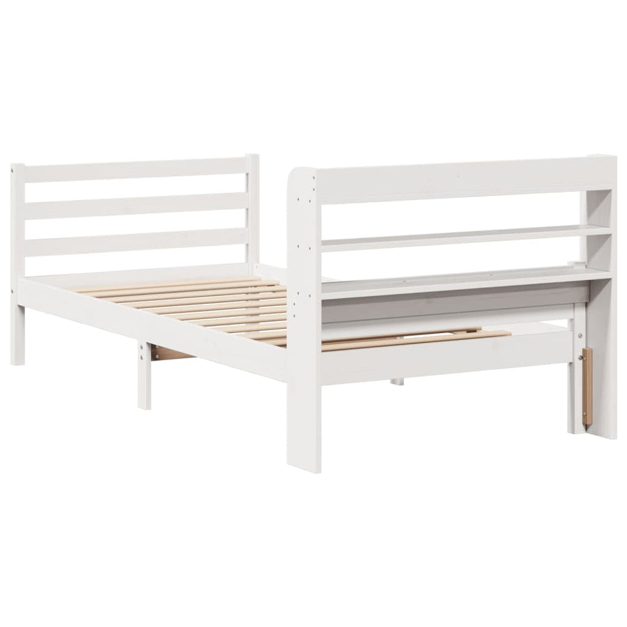 Bedframe met hoofdeinde zonder matras 100x200 cm wit