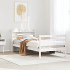 Bedframe 100x200 cm massief grenenhout wit