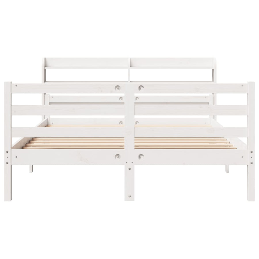 Bedframe met hoofdeinde zonder matras 140x200 cm wit