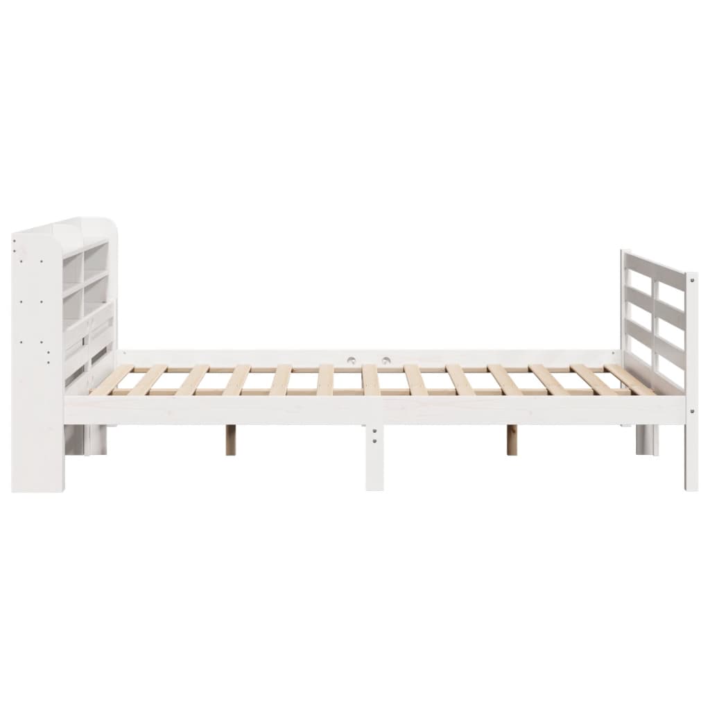Bedframe met hoofdeinde zonder matras 140x200 cm wit