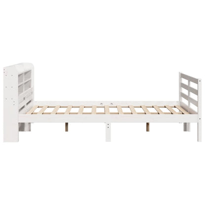 Bedframe met hoofdeinde zonder matras 140x200 cm wit