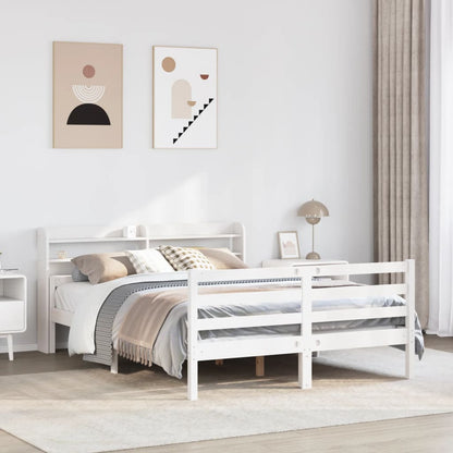 Bedframe met hoofdeinde zonder matras 140x200 cm wit