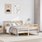 Solid pine bed frame with headboard 150x200 cm