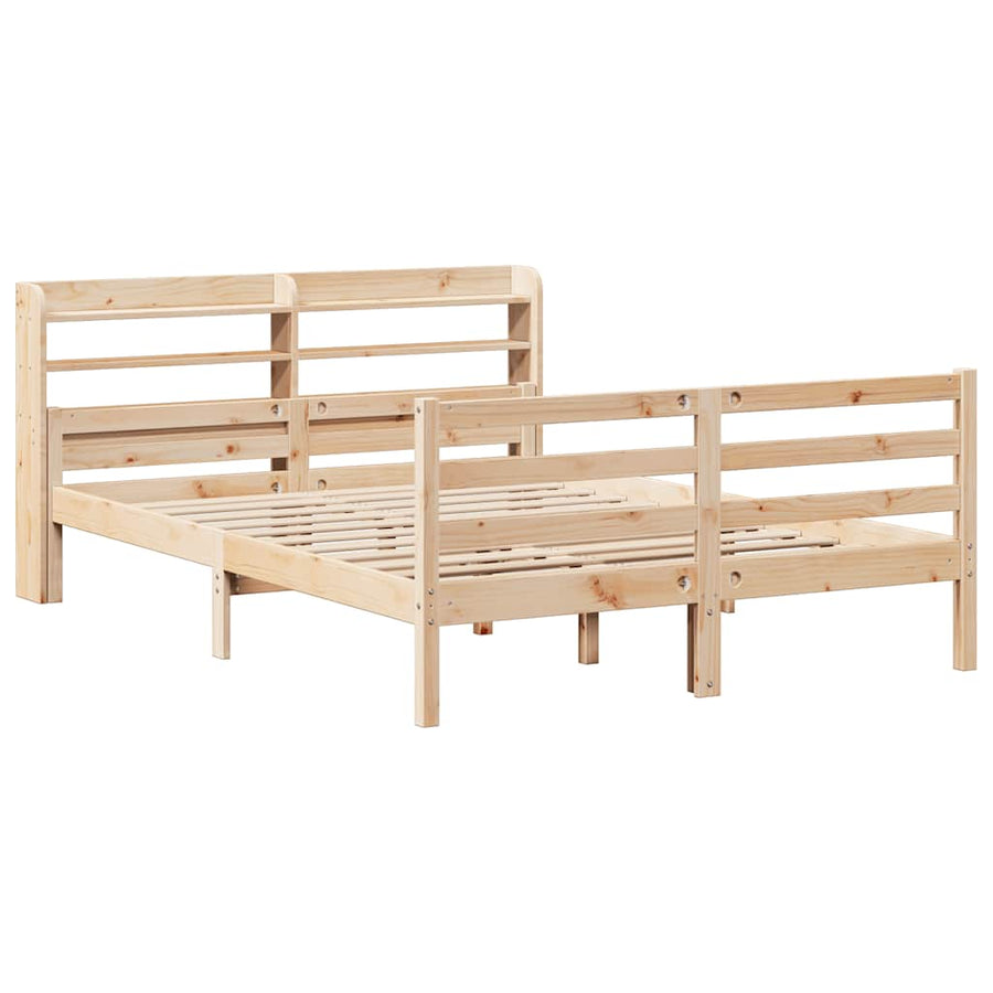 Bedframe met hoofdbord massief grenenhout 160x200 cm