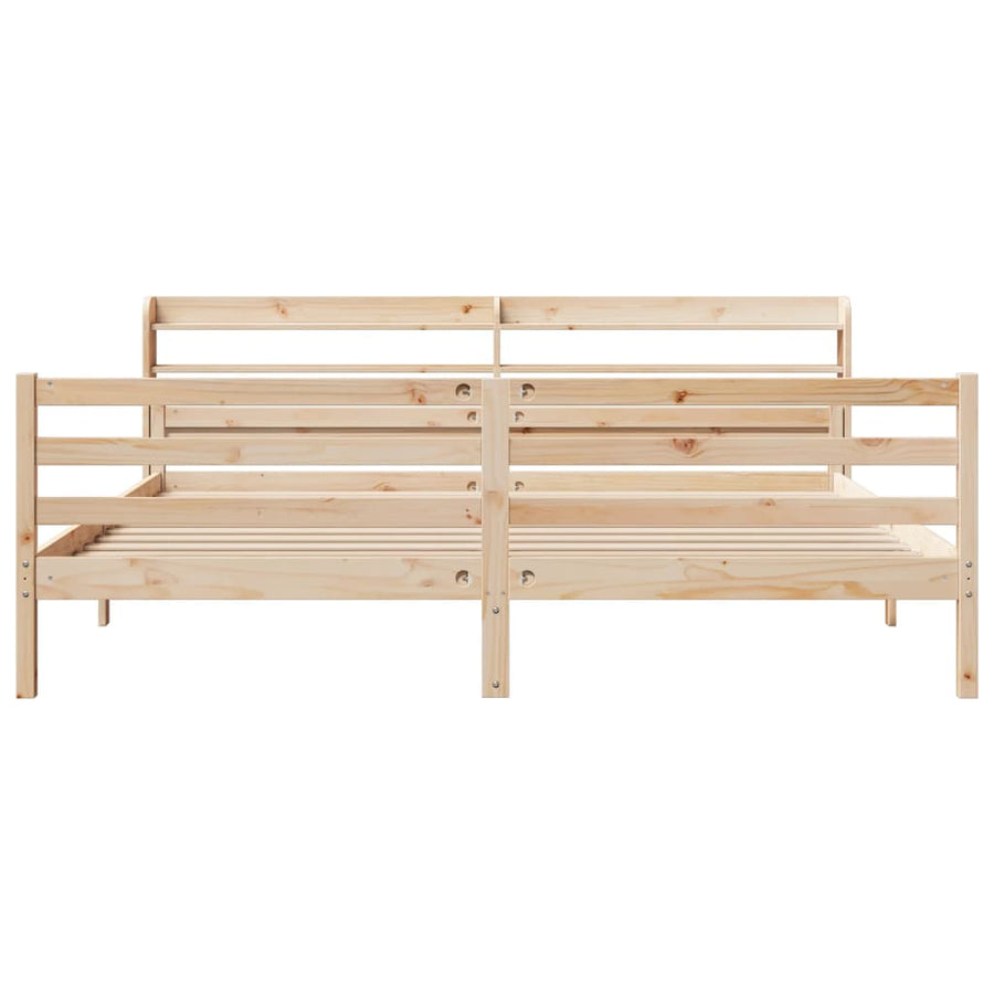 Bedframe met hoofdbord massief grenenhout 200x200 cm