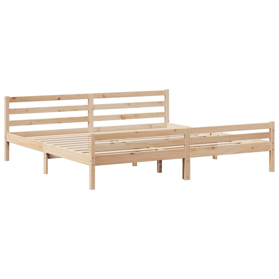 Bedframe met hoofdbord massief grenenhout 200x200 cm