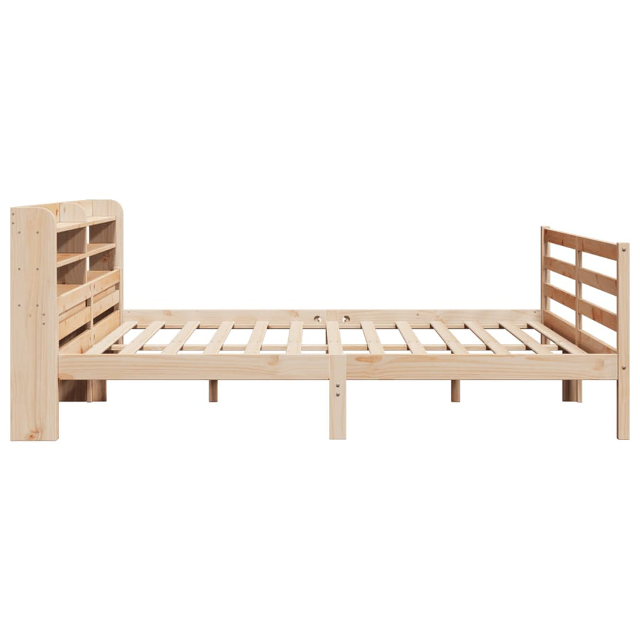 Bedframe met hoofdbord massief grenenhout 200x200 cm