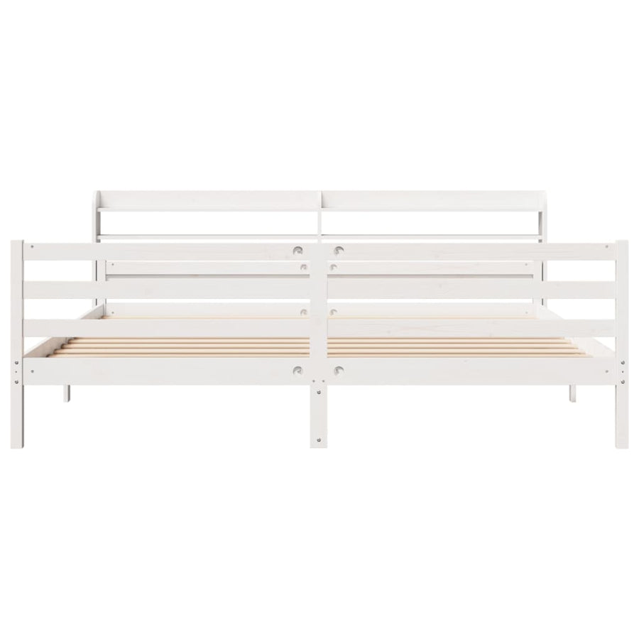 Bedframe met hoofdeinde zonder matras 200x200 cm wit