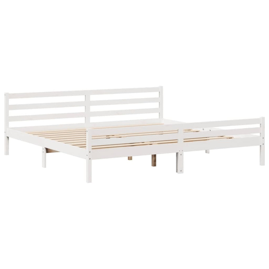 Bedframe met hoofdeinde zonder matras 200x200 cm wit