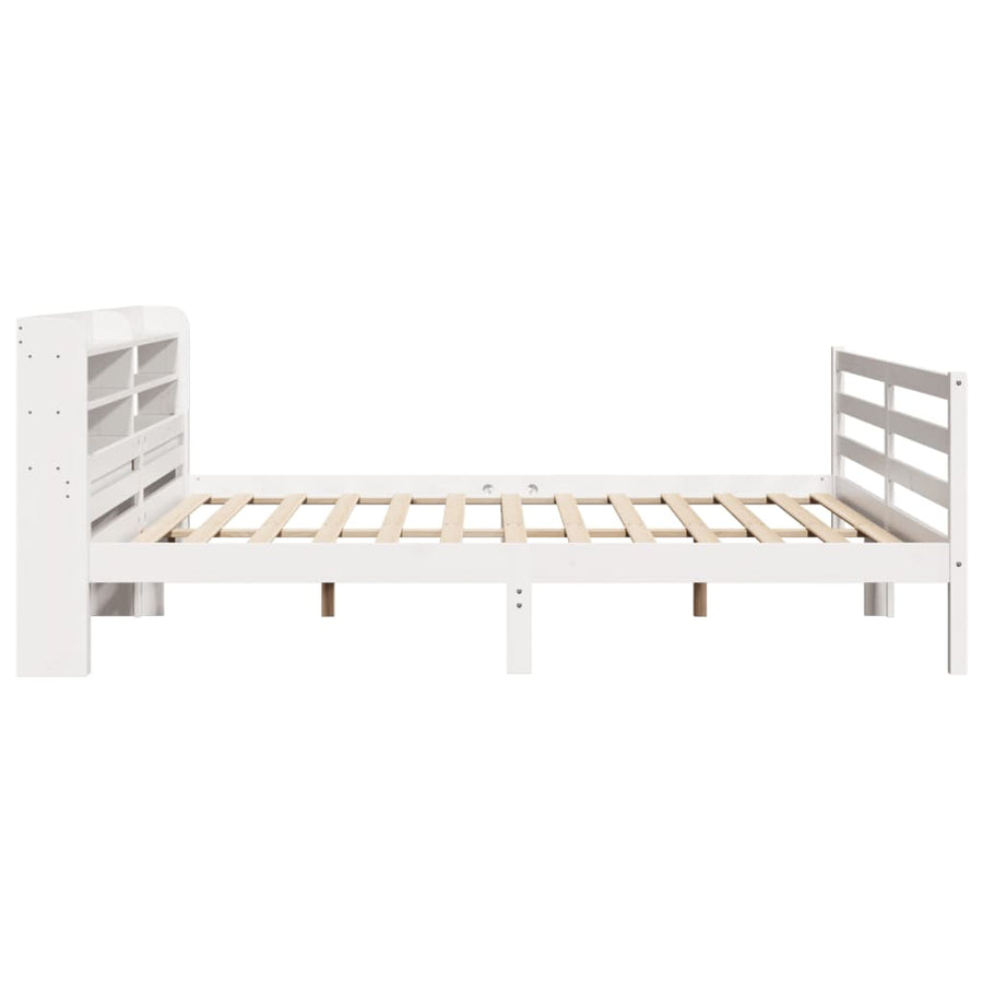 Bedframe met hoofdeinde zonder matras 200x200 cm wit