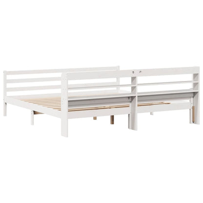 Bedframe met hoofdeinde zonder matras 200x200 cm wit