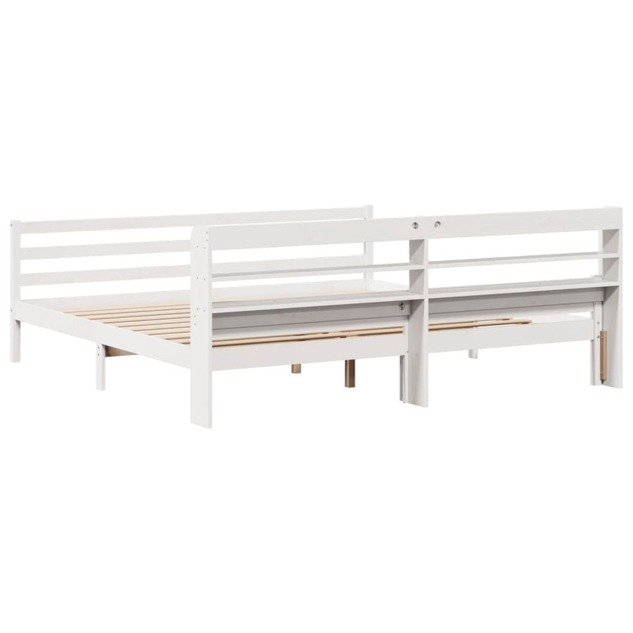 Bedframe met hoofdeinde zonder matras 200x200 cm wit