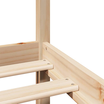 Bedframe met hoofdbord massief grenenhout 75x190 cm