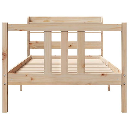 Bedframe met hoofdbord massief grenenhout 90x190 cm