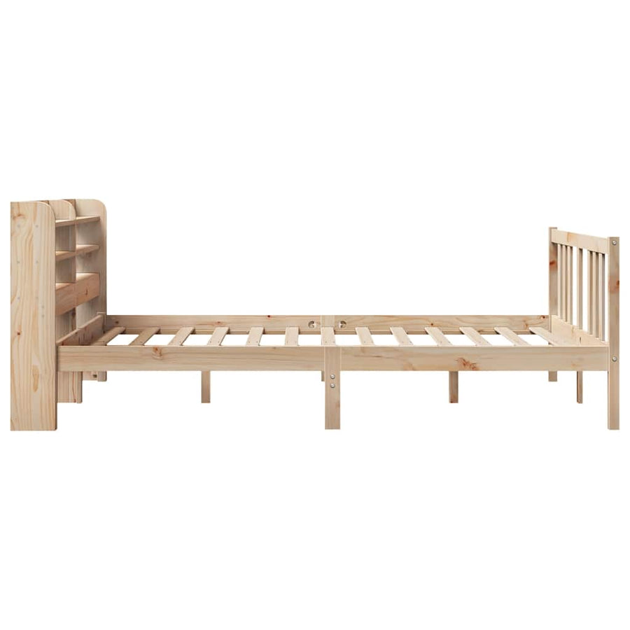 Bedframe met hoofdbord massief grenenhout 135x190 cm