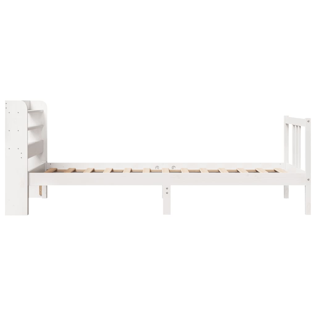 Bedframe met hoofdeinde zonder matras 90x200 cm wit