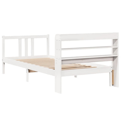 Bedframe met hoofdeinde zonder matras 90x200 cm wit
