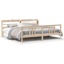 Bedframe met hoofdbord massief grenenhout 200x200 cm