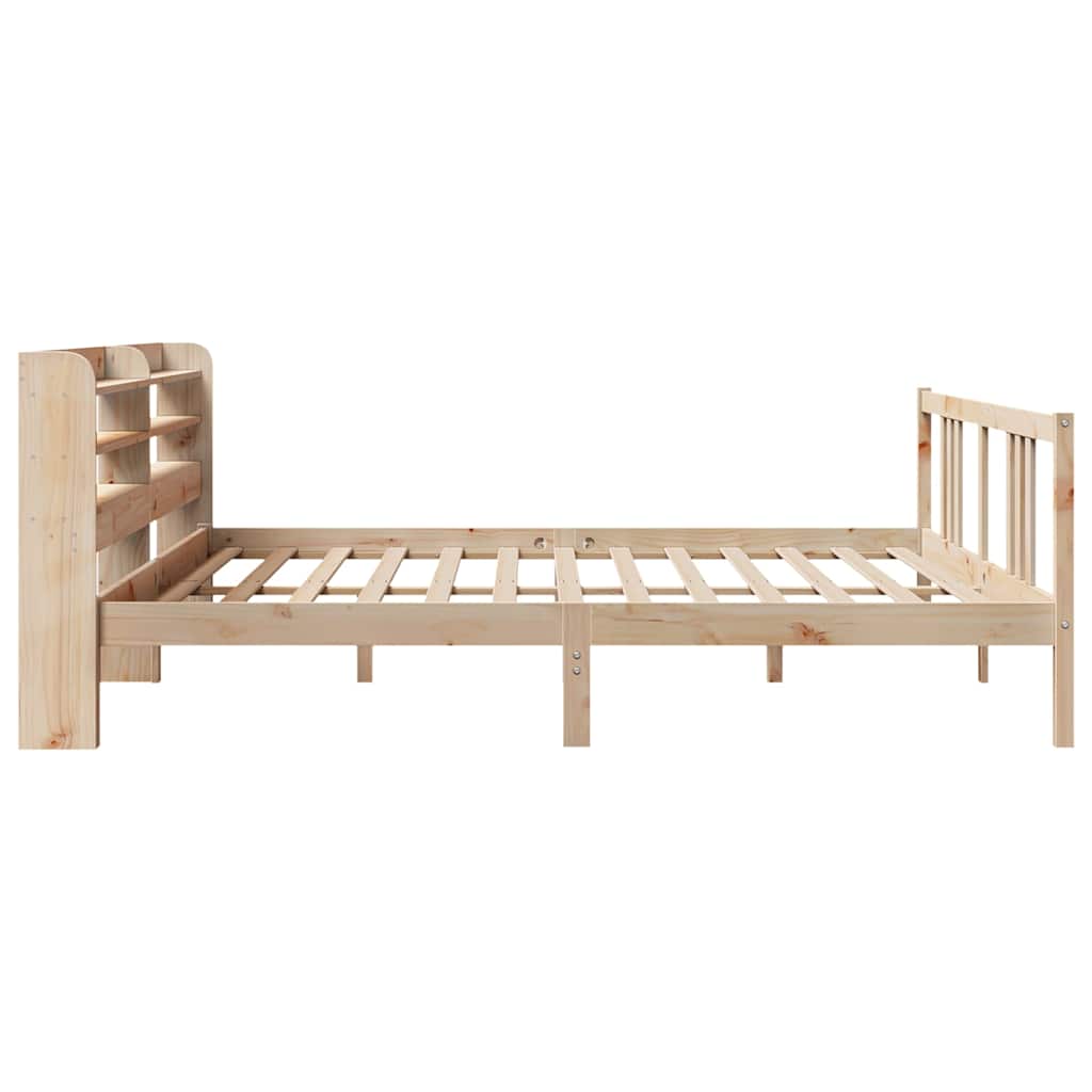 Bedframe met hoofdbord massief grenenhout 200x200 cm