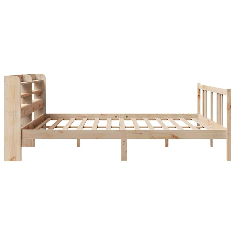 Bedframe met hoofdbord massief grenenhout 200x200 cm