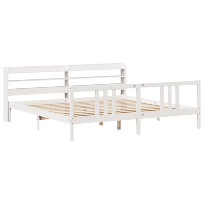 Bedframe met hoofdeinde zonder matras 200x200 cm wit