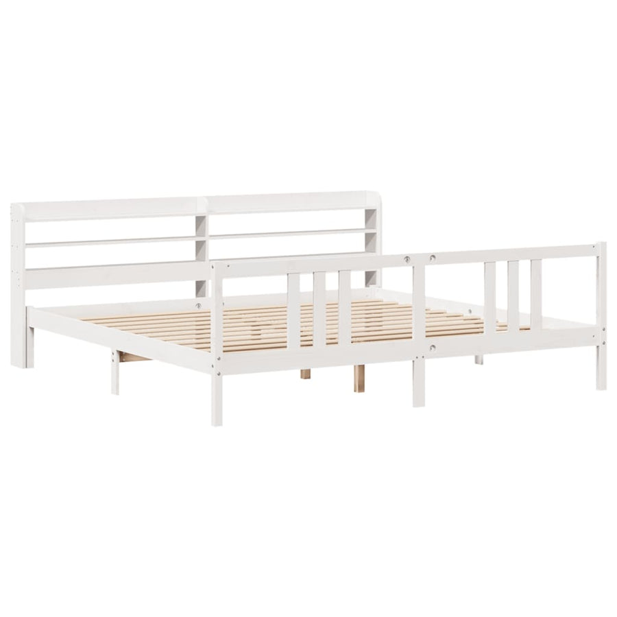 Bedframe met hoofdeinde zonder matras 200x200 cm wit