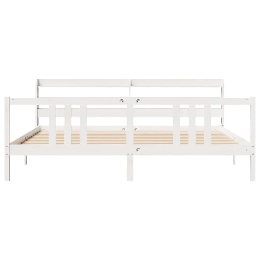 Bedframe met hoofdeinde zonder matras 200x200 cm wit