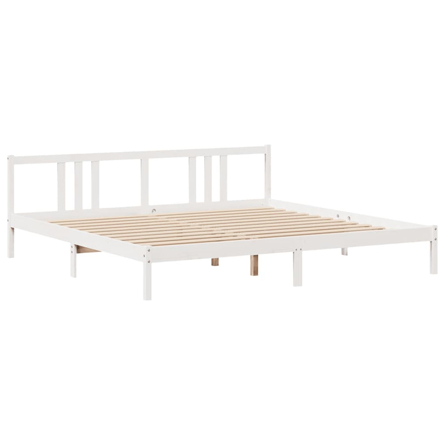 Bedframe met hoofdeinde zonder matras 200x200 cm wit