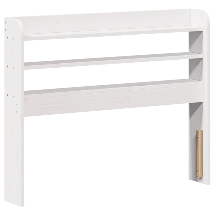 Bedframe met hoofdbord massief grenenhout wit 75x190 cm