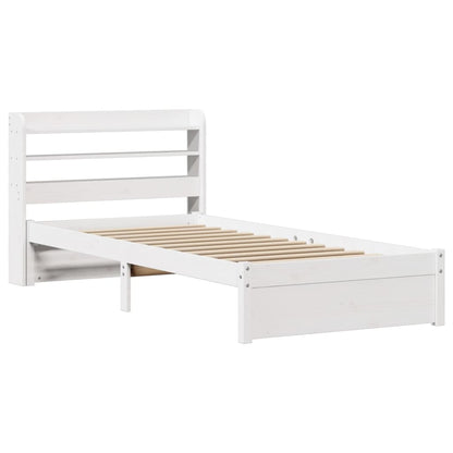Bedframe met hoofdeinde zonder matras 90x190 cm wit